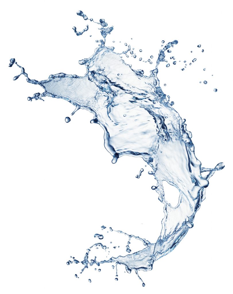 blue water splash isolated